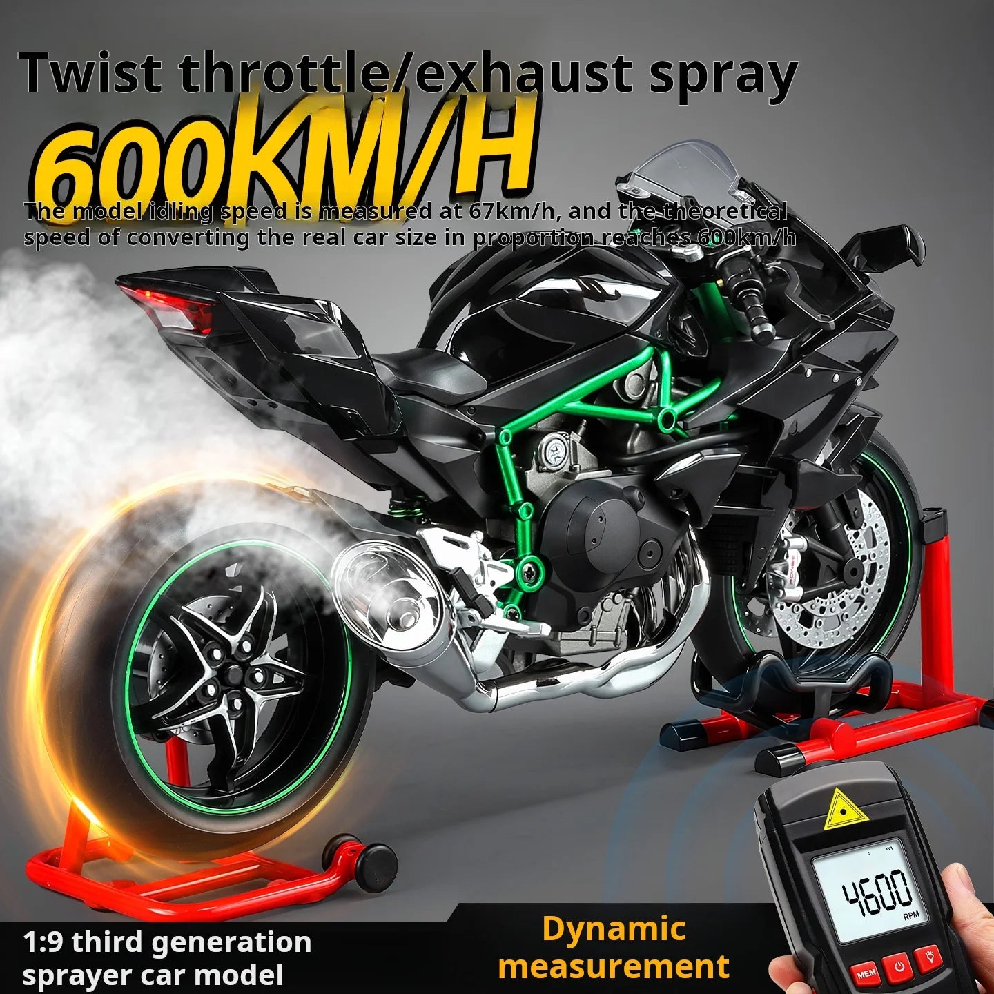Kawasaki Motorcycle Alloy Model with Sound & Light